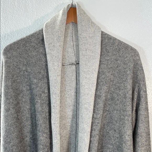 Babaton Heather Gray Wool Cashmere Open Cardigan Wrap Minimalist Luxury  Large - Picture 1 of 13